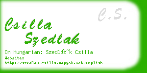 csilla szedlak business card